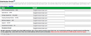 Email Distribution Edit Screen Email Distribution Edit Screen